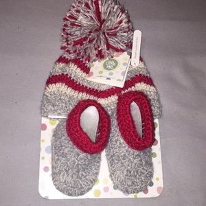 Little Me Hand Crocheted Hat & Bootie Set